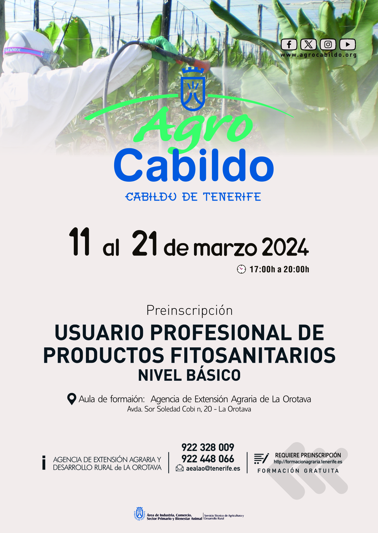 PREINSCRIPCIÓN Curso Usuario profesional de productos fitosanitarios. Nivel básico