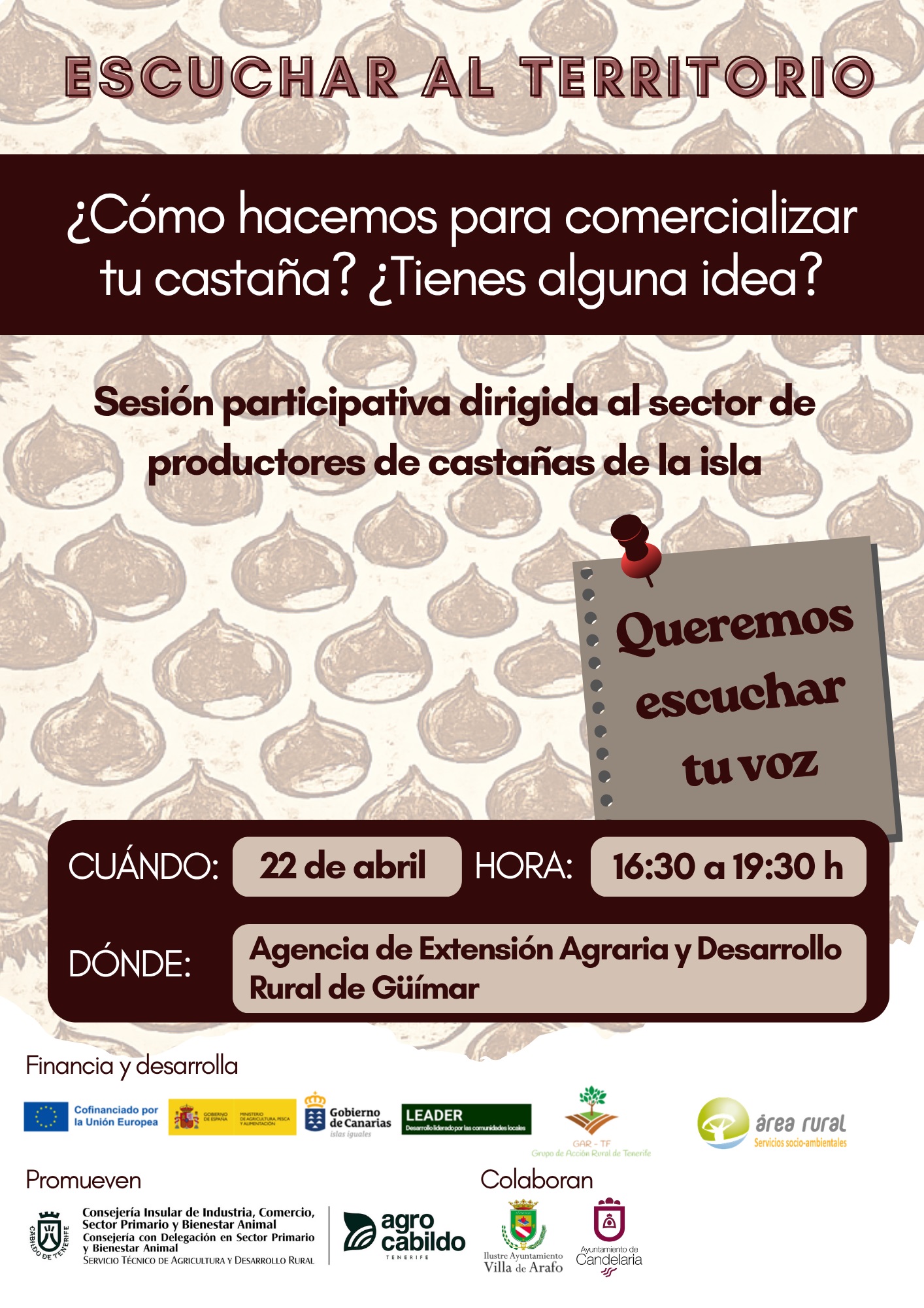 Sesión participativa dirigida al sector de productores de castañas de la isla