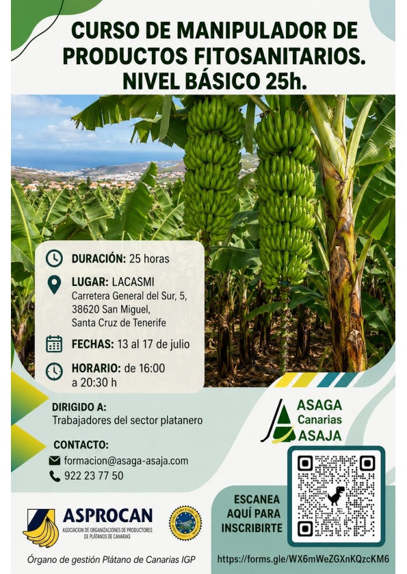 Curso Manipulador de productos fitosanitarios. Nivel básico