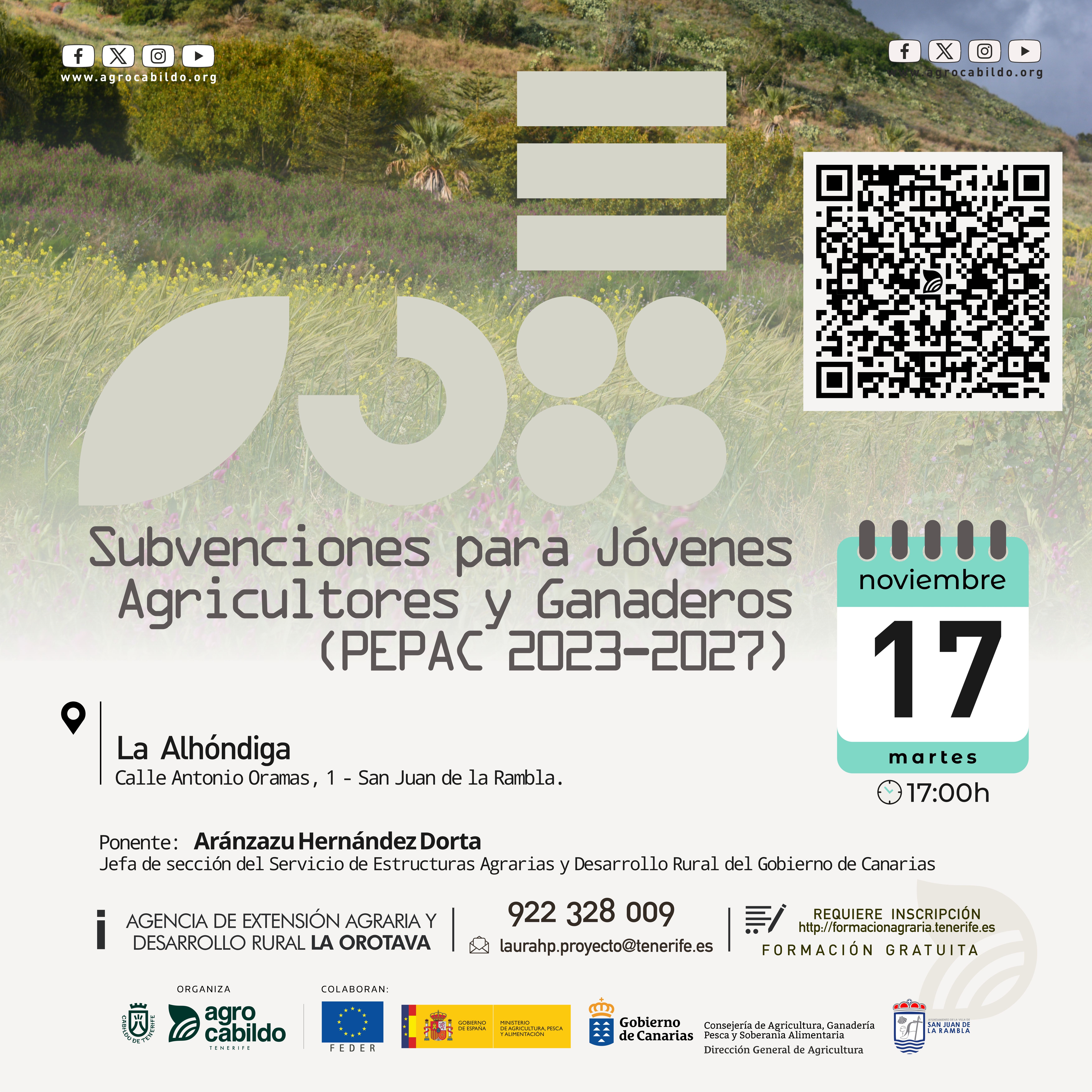 Charla Impulsa tu Proyecto agrario: Subvenciones para Jóvenes Agricultores y Ganaderos (PEPAC 2023-2027)